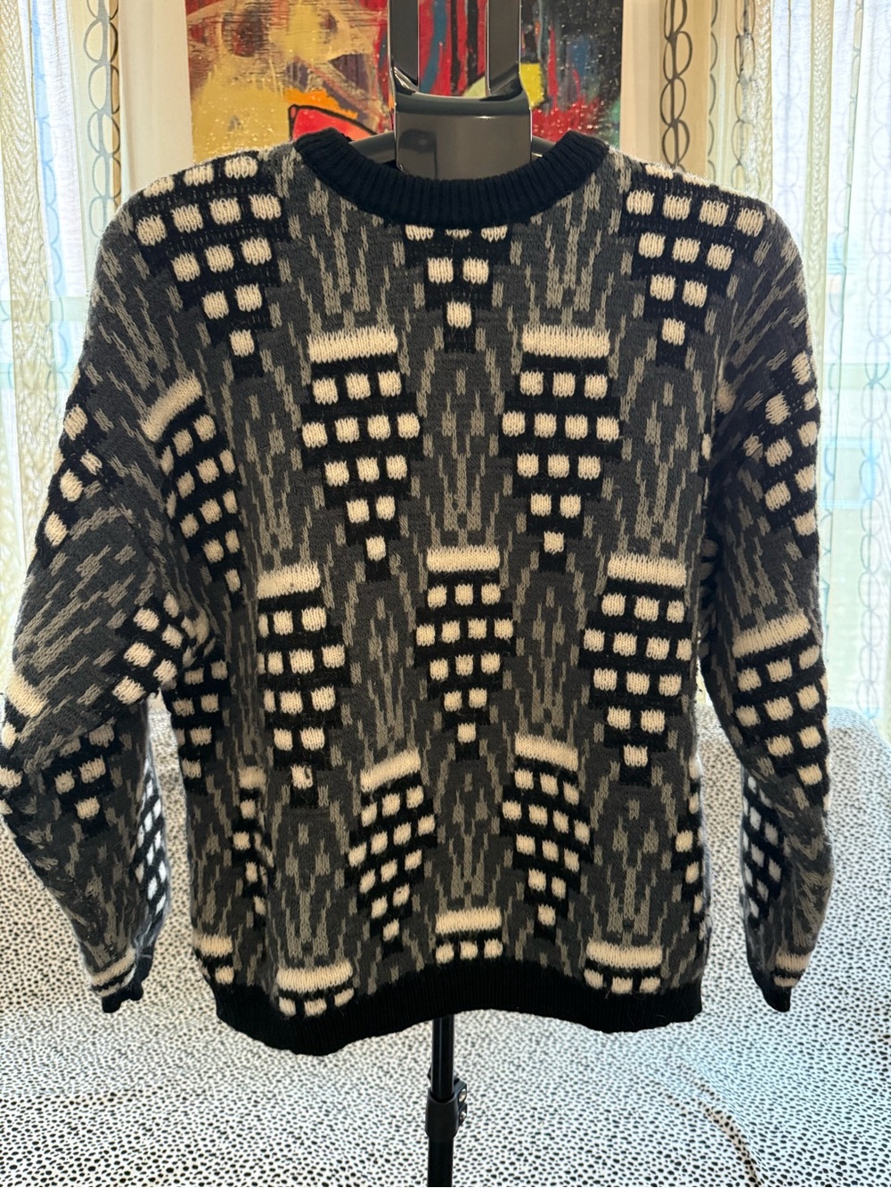 United Colors Of Benetton Geometric Crewneck Sweater